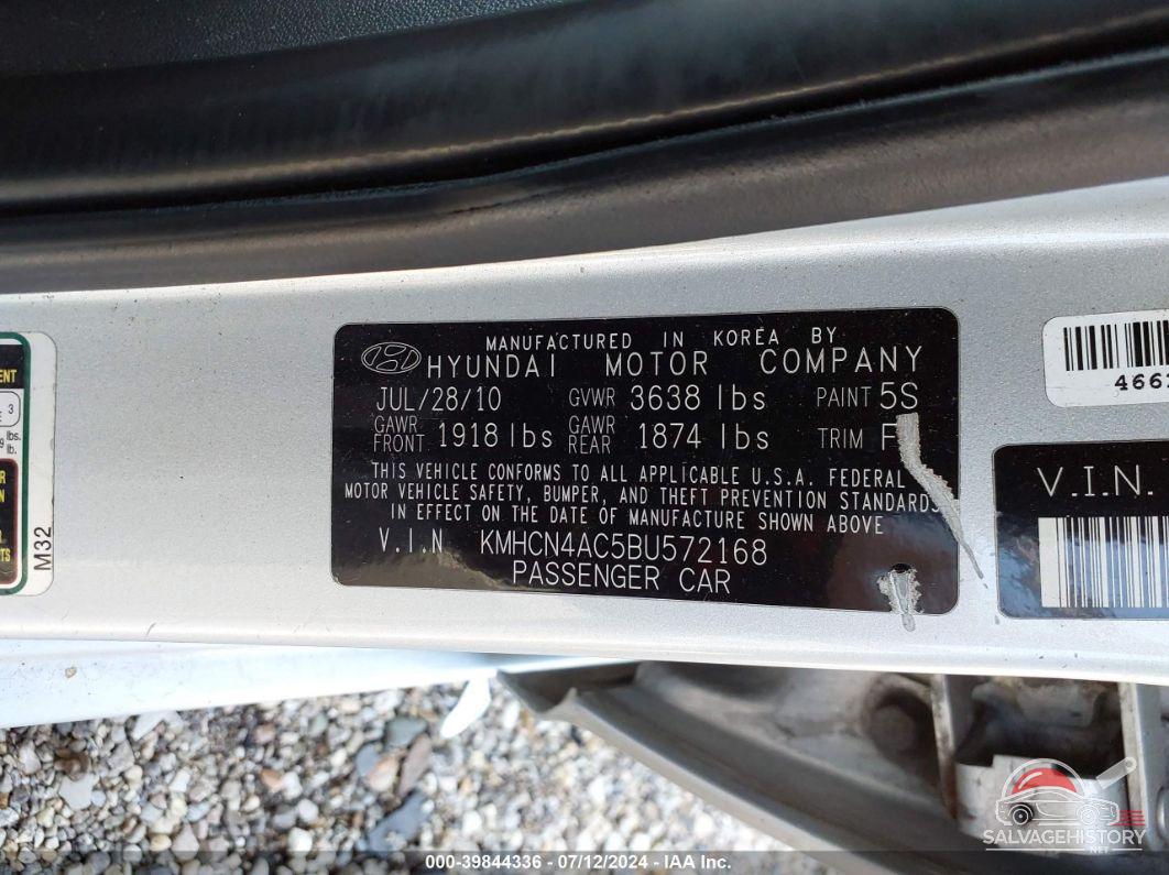 KMHCN4AC5BU572168 2011 HYUNDAI ACCENT photo no. 9