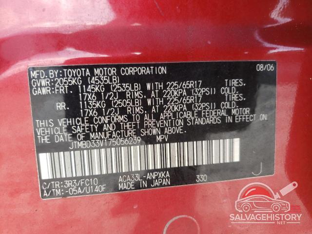 JTMBD33V175056239 2007 TOYOTA RAV4 photo no. 13