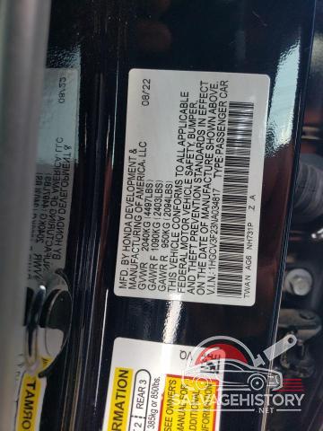 1HGCV3F23NA034817 2022 HONDA ACCORD photo no. 12