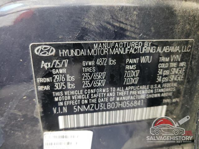 5NMZU3LB0JH056841 2018 HYUNDAI SANTA FE photo no. 13