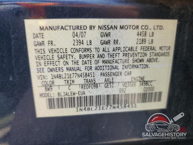 1N4BL21E77N458451 2007 NISSAN ALTIMA photo no. 12