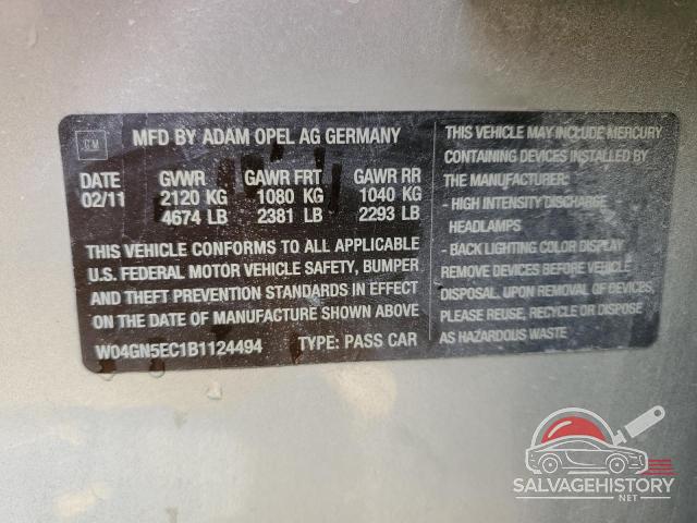 W04GN5EC1B1124494 2011 BUICK REGAL photo no. 12