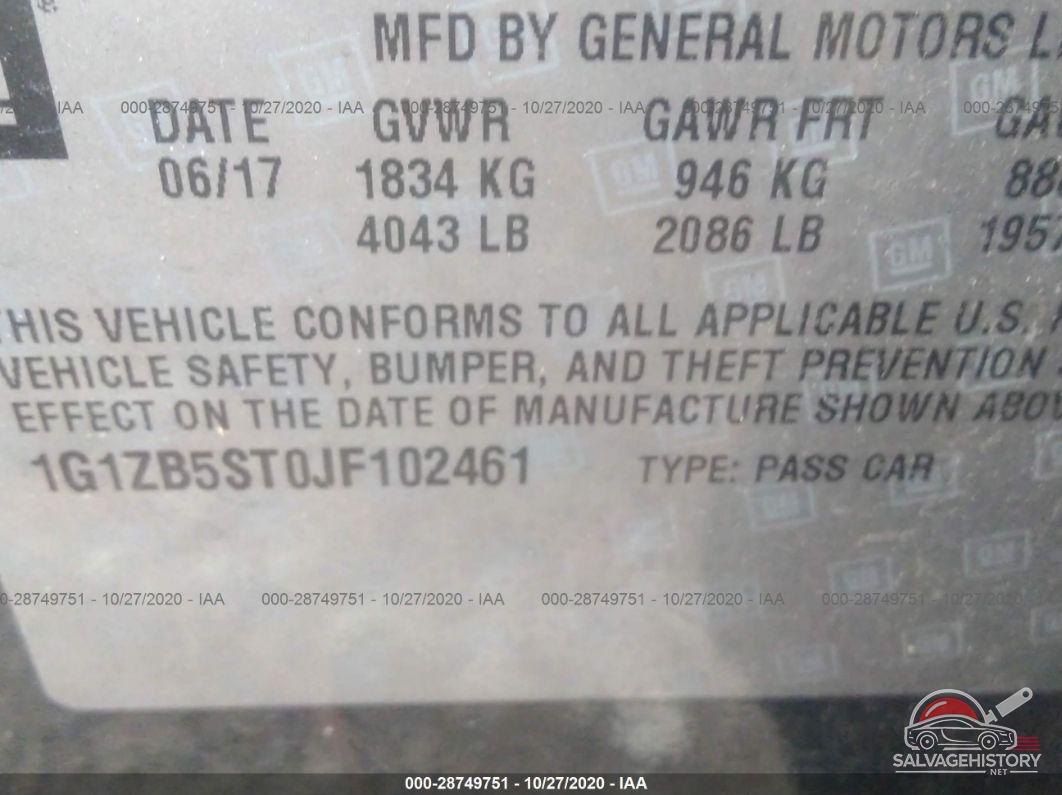 1G1ZB5ST0JF102461 2018 CHEVROLET MALIBU photo no. 9
