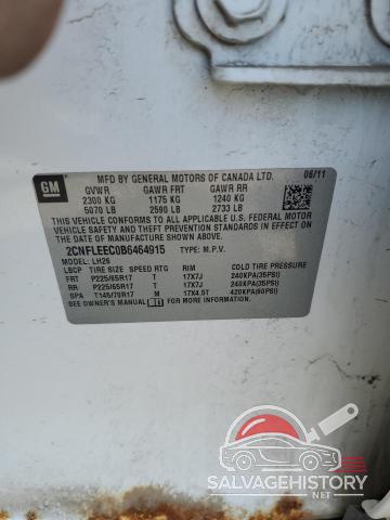 2CNFLEEC0B6464915 2011 CHEVROLET EQUINOX photo no. 13