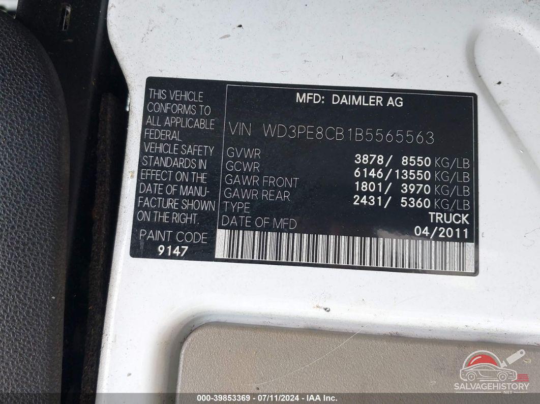 WD3PE8CB1B5565563 2011 MERCEDES-BENZ SPRINTER photo no. 9