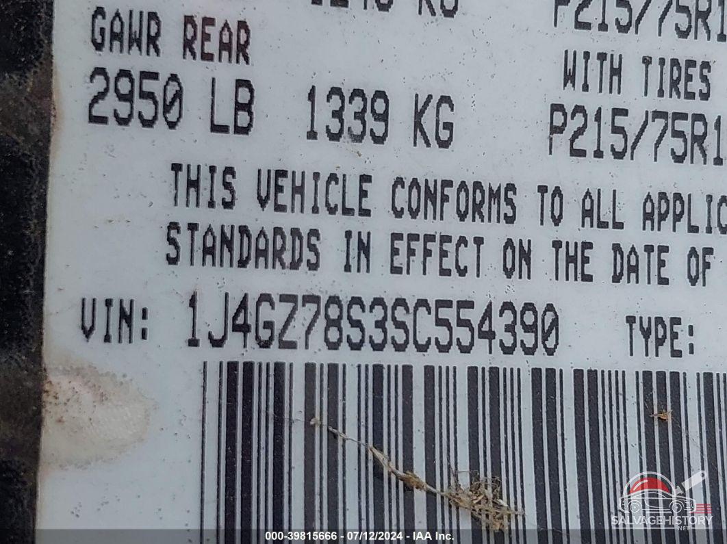 1J4GZ78S3SC554390 1995 JEEP GRAND CHEROKEE photo no. 9