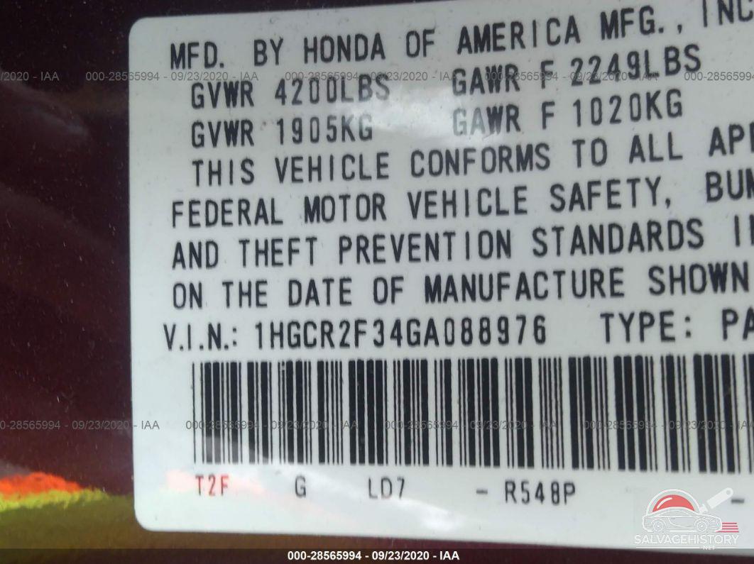 1HGCR2F34GA088976 2016 HONDA ACCORD SEDAN photo no. 9