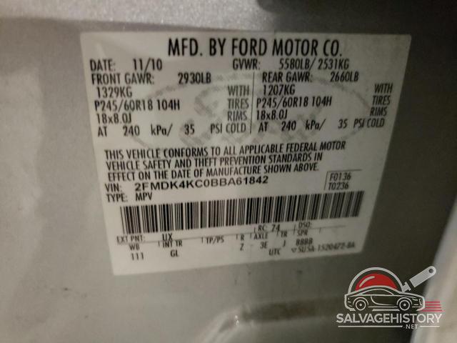 2FMDK4KC0BBA61842 2011 FORD EDGE photo no. 13