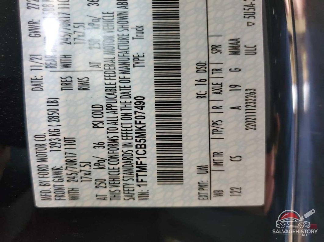1FTMF1CB5MKF07490 2021 FORD F-150 photo no. 6