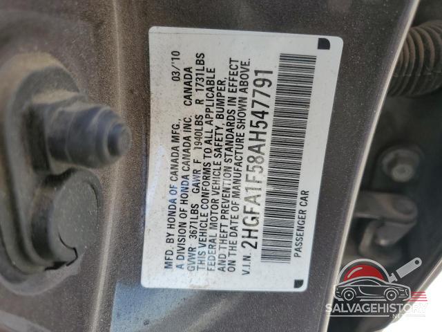 2HGFA1F58AH547791 2010 HONDA CIVIC photo no. 12
