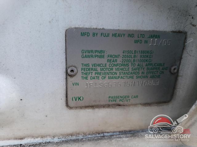 JF1SG63676H740863 2006 SUBARU FORESTER photo no. 12