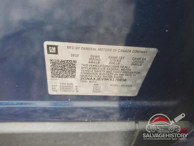 2GNAXJEV9K6175956 2019 CHEVROLET EQUINOX photo no. 13