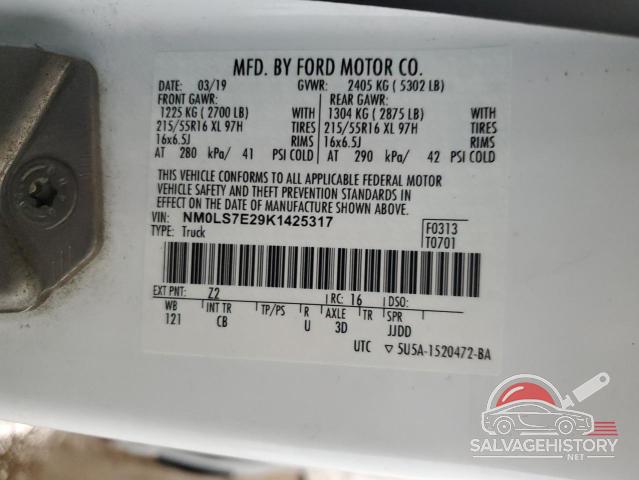 NM0LS7E29K1425317 2019 FORD TRANSIT photo no. 13