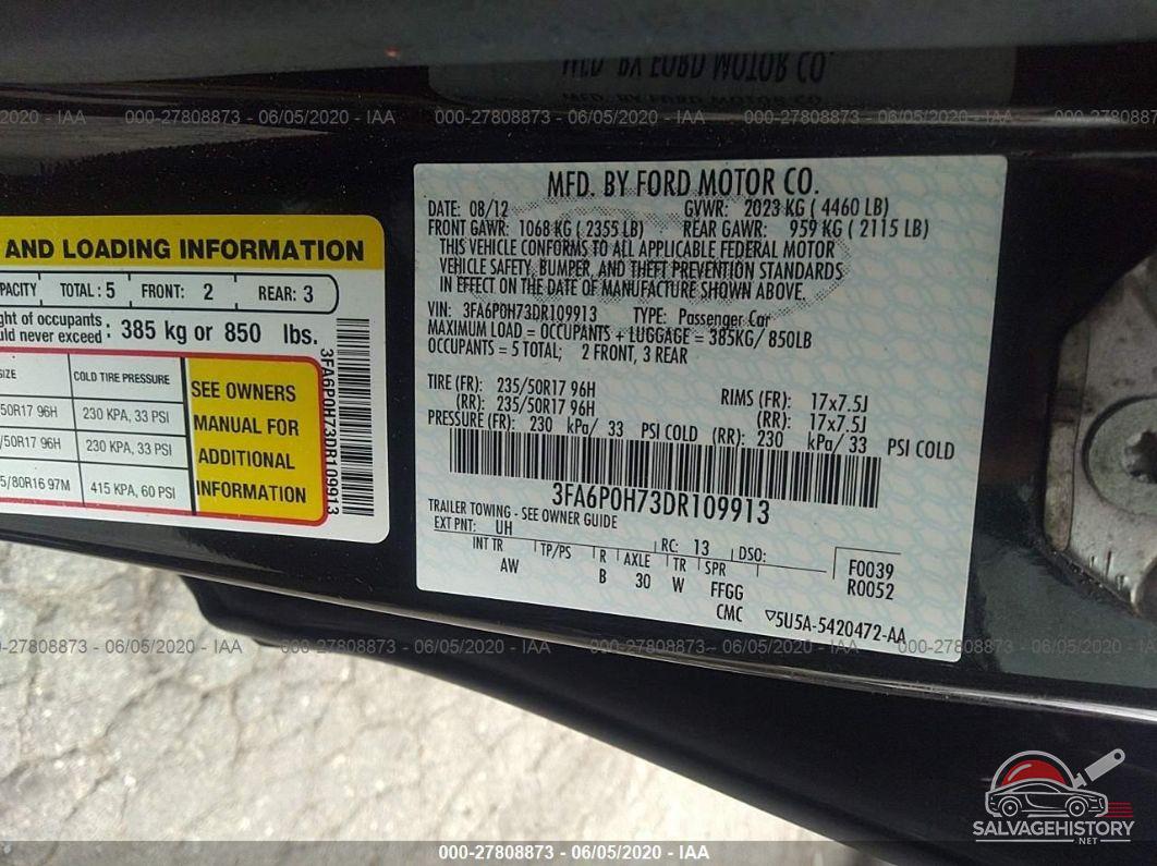 3FA6P0H73DR109913 2013 FORD FUSION photo no. 9