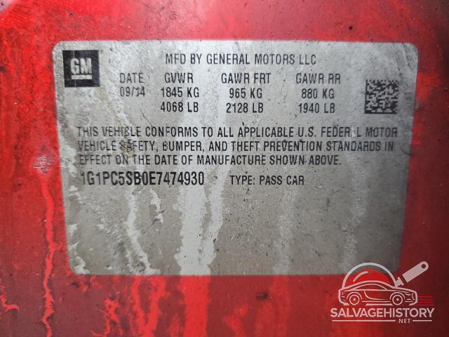 1G1PC5SB0E7474930 2014 CHEVROLET CRUZE photo no. 12