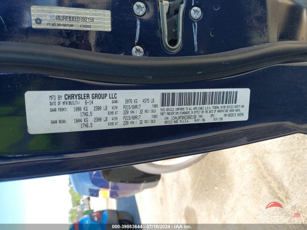 1C4NJRFBXED892158 2014 JEEP PATRIOT photo no. 9