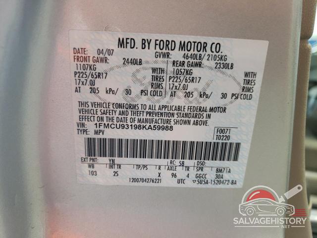 1FMCU93198KA59988 2008 FORD ESCAPE photo no. 13