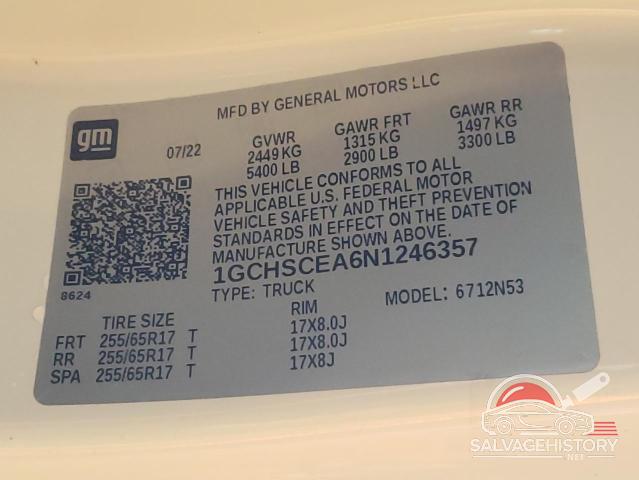 1GCHSCEA6N1246357 2022 CHEVROLET COLORADO photo no. 13