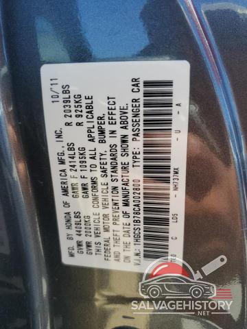 1HGCS1B78CA002800 2012 HONDA ACCORD photo no. 12