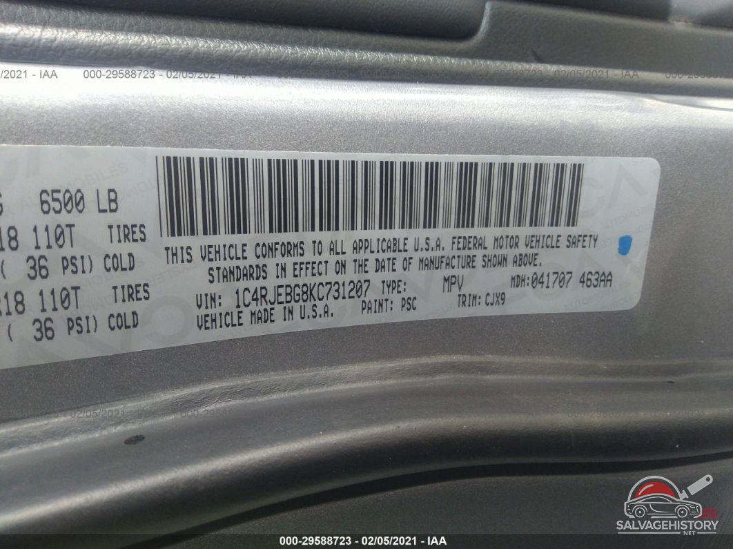 1C4RJEBG8KC731207 2019 JEEP GRAND CHEROKEE photo no. 9