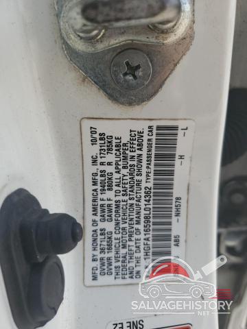 1HGFA16598L014362 2008 HONDA CIVIC photo no. 12