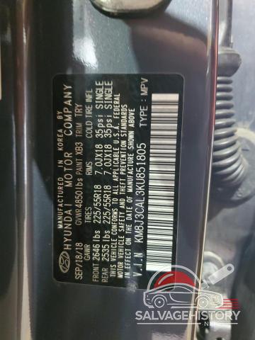 KM8J3CAL3KU851805 2019 HYUNDAI TUCSON photo no. 13