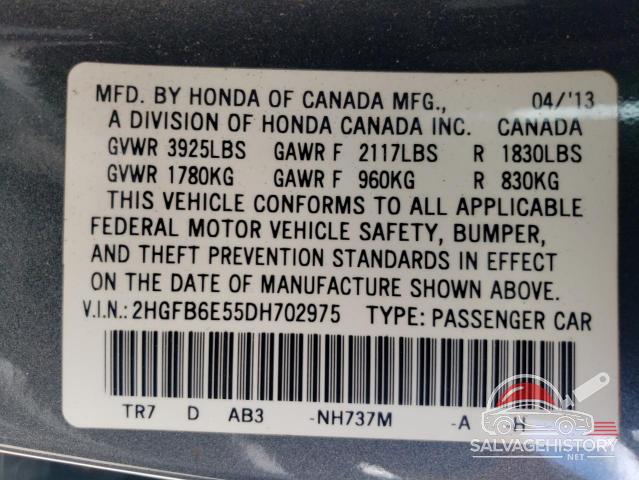 2HGFB6E55DH702975 2013 HONDA CIVIC photo no. 12