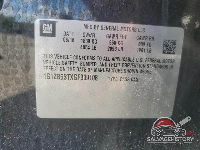 1G1ZB5STXGF309108 2016 CHEVROLET MALIBU photo no. 13