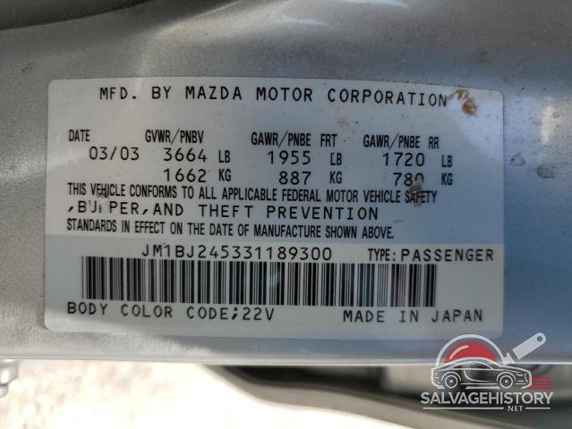 JM1BJ245331189300 2003 MAZDA PROTEGE photo no. 12