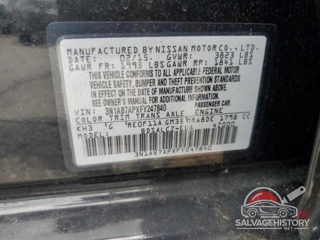 3N1AB7APXFY247840 2015 NISSAN SENTRA photo no. 12