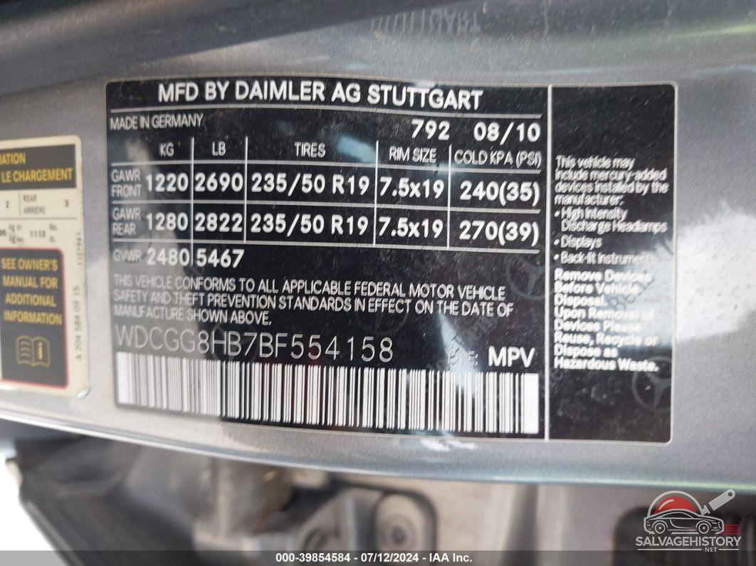 WDCGG8HB7BF554158 2011 MERCEDES-BENZ GLK 350 photo no. 9