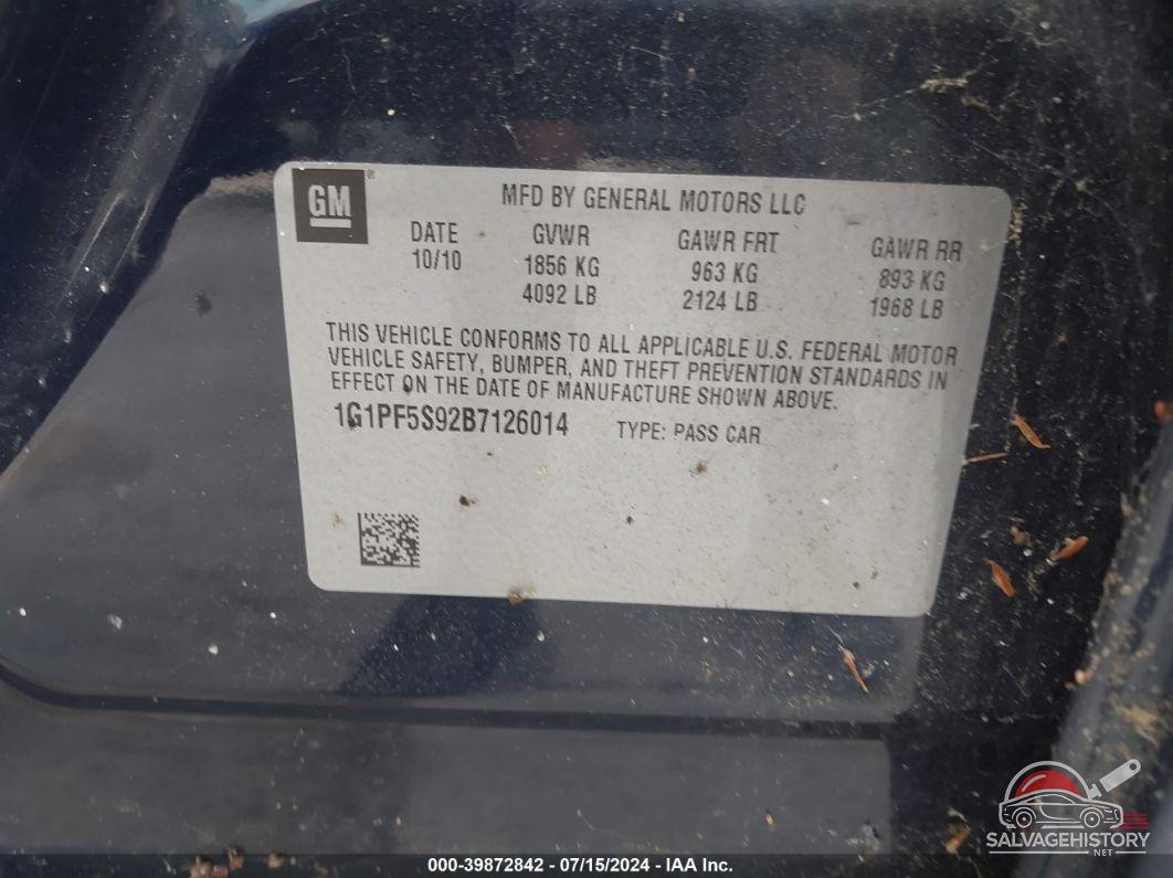1G1PF5S92B7126014 2011 CHEVROLET CRUZE photo no. 9
