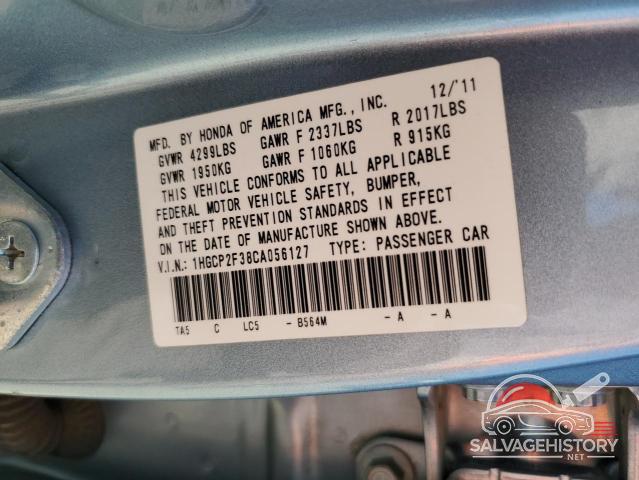 1HGCP2F38CA056127 2012 HONDA ACCORD photo no. 12