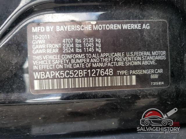 WBAPK5C52BF127648 2011 BMW 3 SERIES photo no. 12