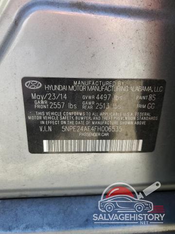 5NPE24AF4FH006535 2015 HYUNDAI SONATA photo no. 12