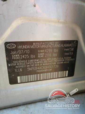 5NPEB4AC6BH001739 2011 HYUNDAI SONATA photo no. 13