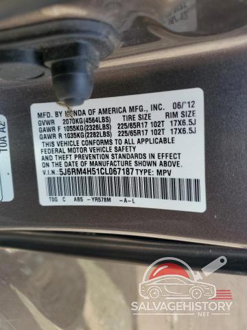 5J6RM4H51CL067187 2012 HONDA CRV photo no. 14