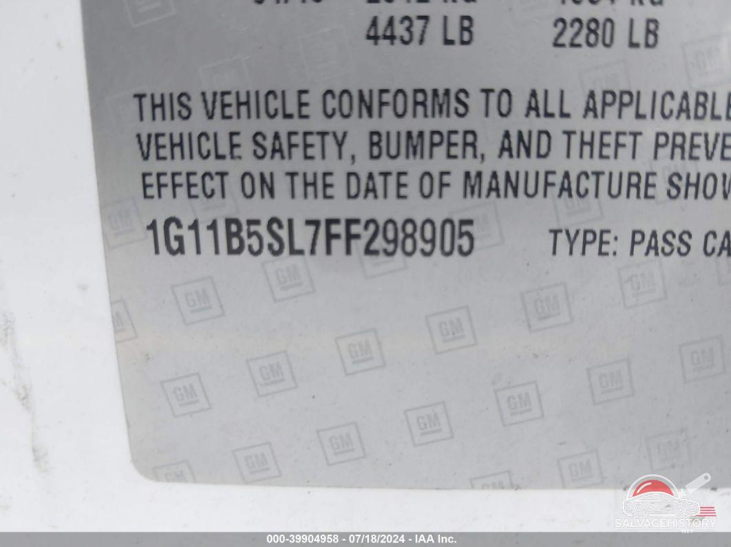 1G11B5SL7FF298905 2015 CHEVROLET MALIBU photo no. 9
