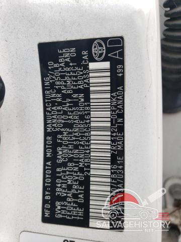 2T1BU4EE5BC546181 2011 TOYOTA COROLLA photo no. 12
