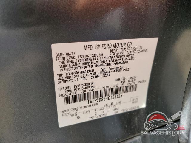 1FAHP2D83HG133435 2017 FORD TAURUS photo no. 12