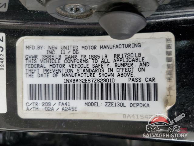 1NXBR32E87Z823010 2007 TOYOTA COROLLA photo no. 12