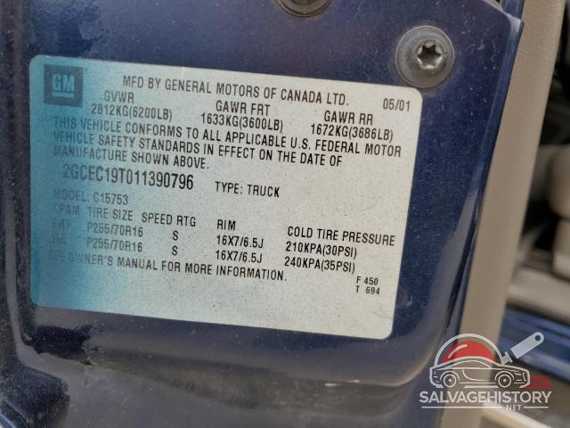 2GCEC19T011390796 2001 CHEVROLET ALL Models photo no. 12