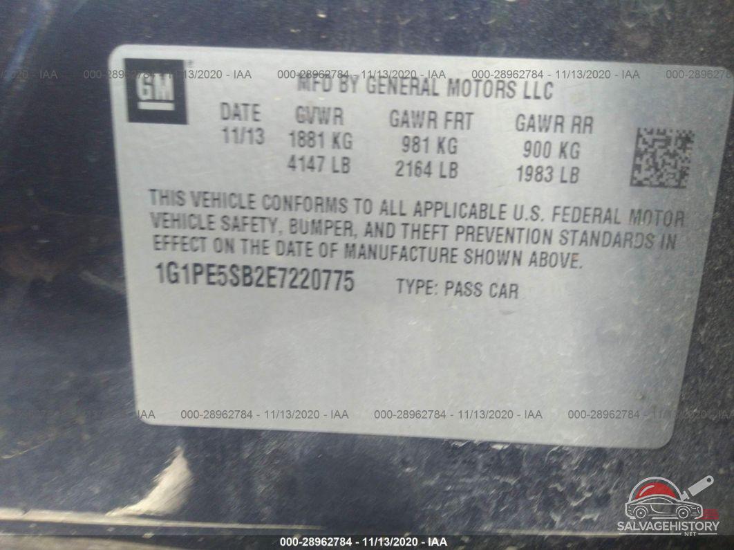 1G1PE5SB2E7220775 2014 CHEVROLET CRUZE photo no. 9