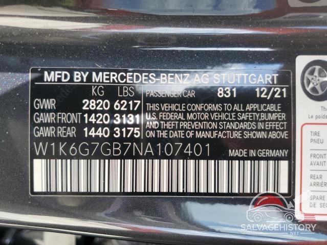 W1K6G7GB7NA107401 2022 MERCEDES-BENZ S-CLASS photo no. 13