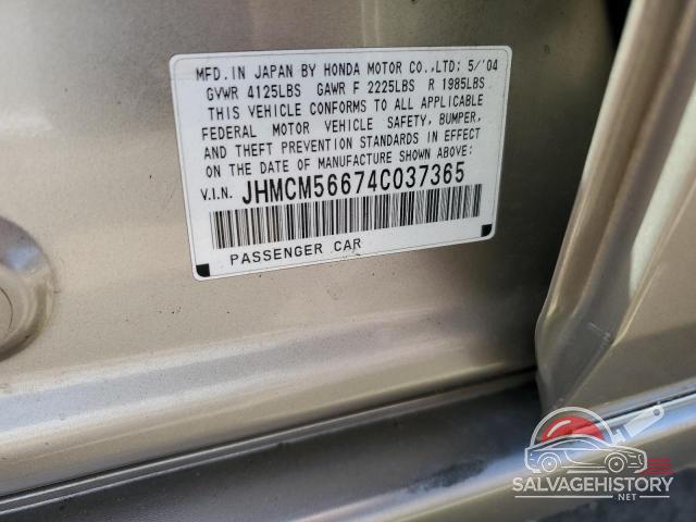 JHMCM56674C037365 2004 HONDA ACCORD photo no. 12