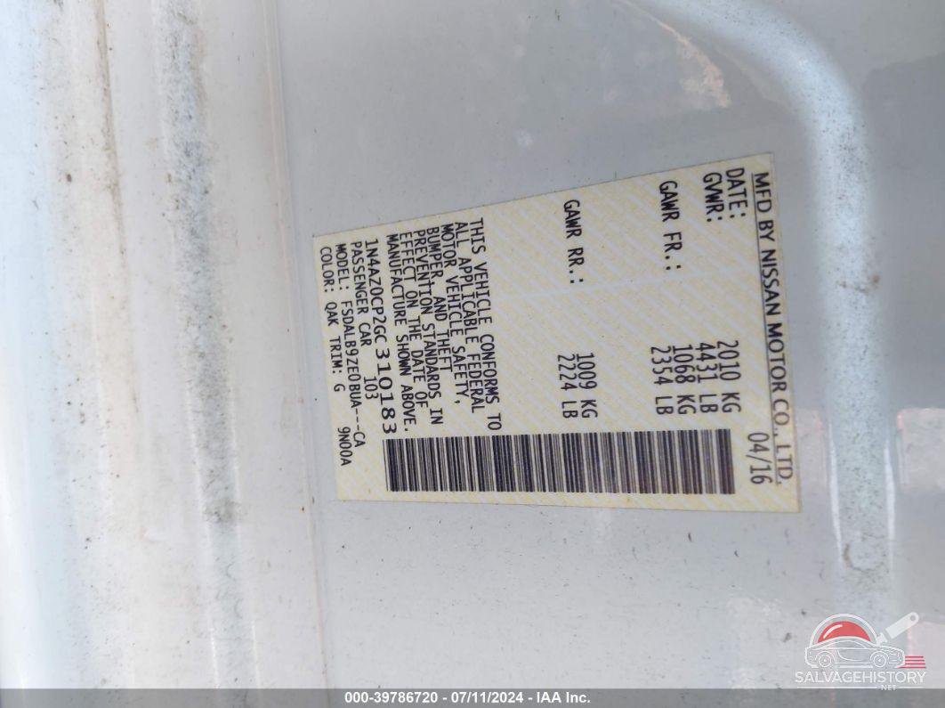 1N4AZ0CP2GC310183 2016 NISSAN LEAF photo no. 9