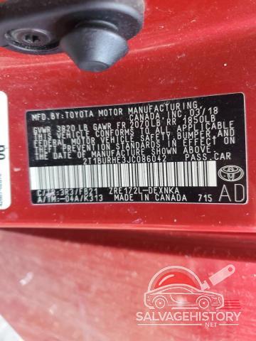 2T1BURHE3JC086042 2018 TOYOTA COROLLA photo no. 12