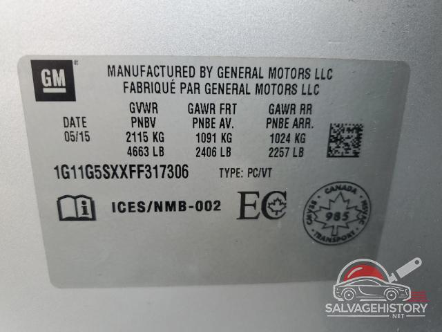 1G11G5SXXFF317306 2015 CHEVROLET MALIBU photo no. 13