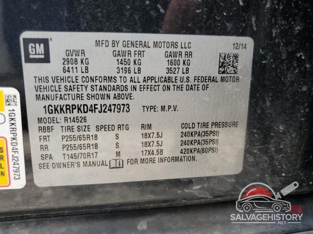 1GKKRPKD4FJ247973 2015 GMC ACADIA photo no. 13