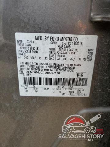 2FMDK4JC1DBC07170 2013 FORD EDGE photo no. 12